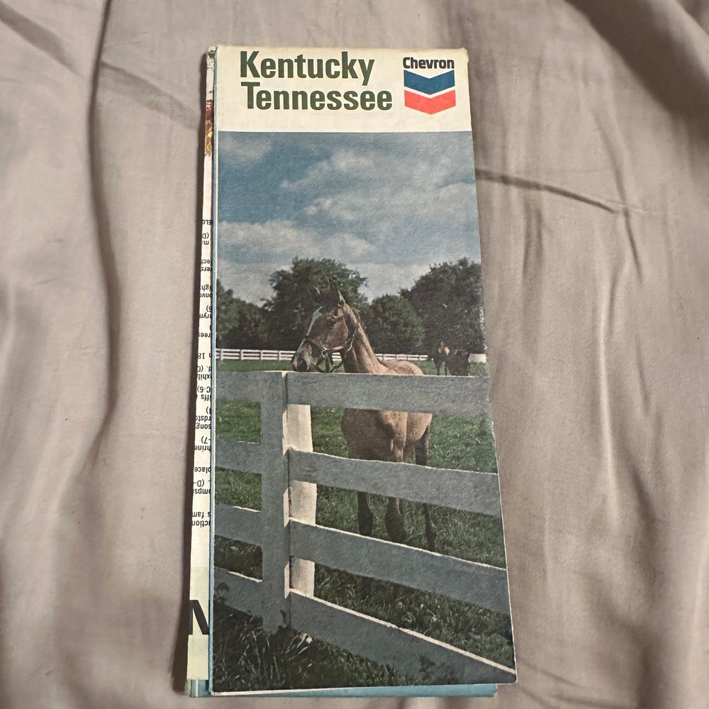 Vintage 1975 Chevron Kentucky Tennessee Road Map Standard Oil Ephemera Gousha